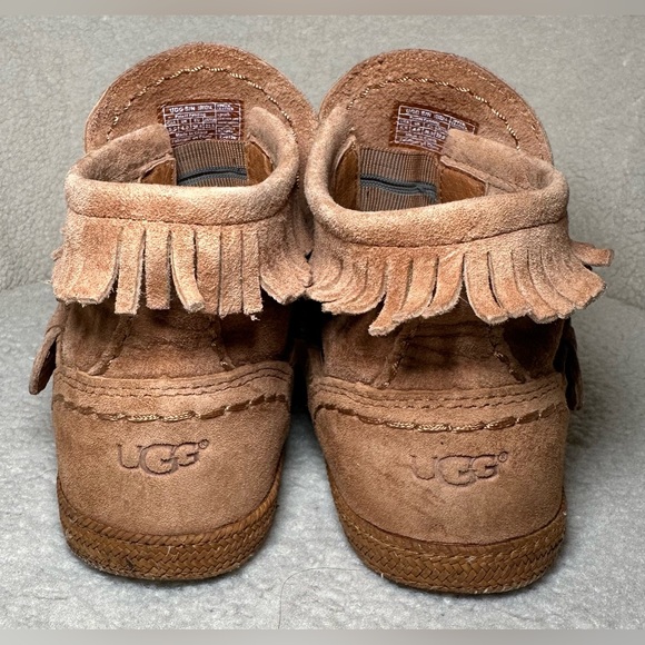 UGG Amely booties boots slip-on moccasins fringe suede boho bohemian cute girly - Picture 6 of 9